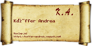 Küffer Andrea névjegykártya